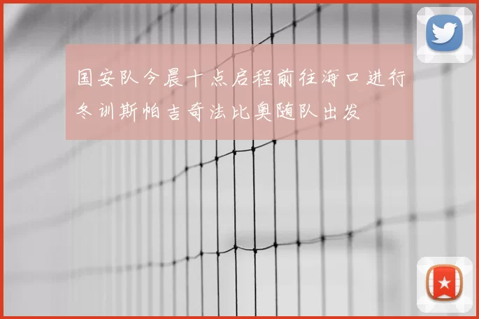 国安队今晨十点启程前往海口进行冬训斯帕吉奇法比奥随队出发