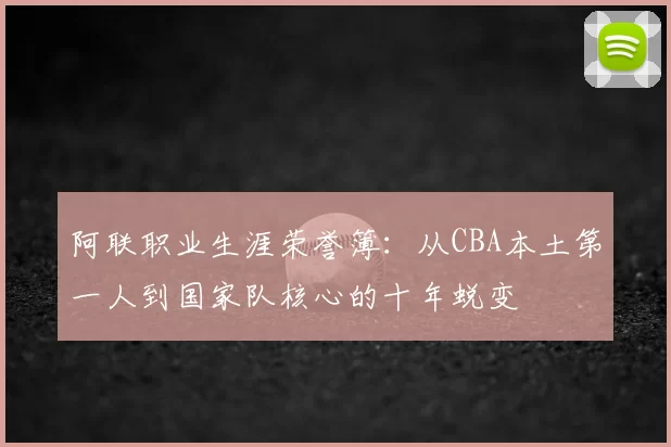 阿联职业生涯荣誉簿:从CBA本土第一人到国家队核心的十年蜕变
